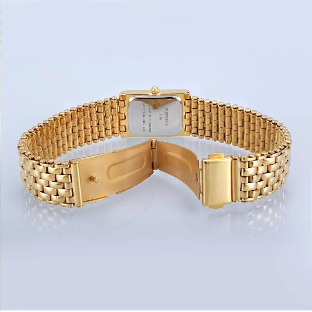 Classic Square Gold Wristwatch for Women